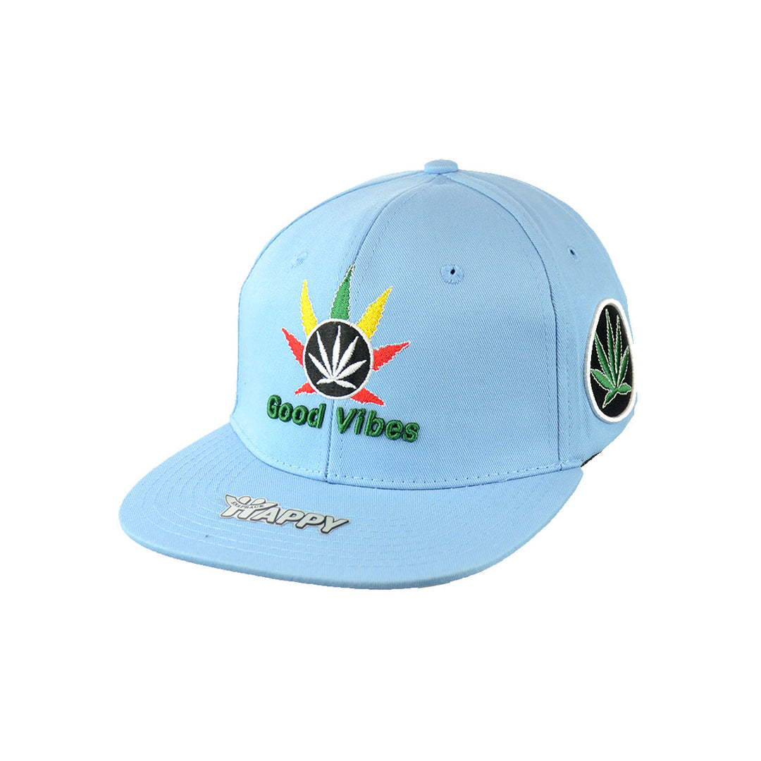 Embroidered Good Vibes Cotton Snapback Hat