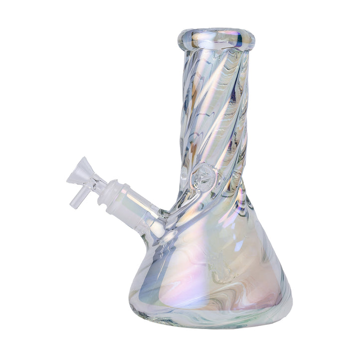 Twisted Iridescent Beaker Bong with 14mm Joint