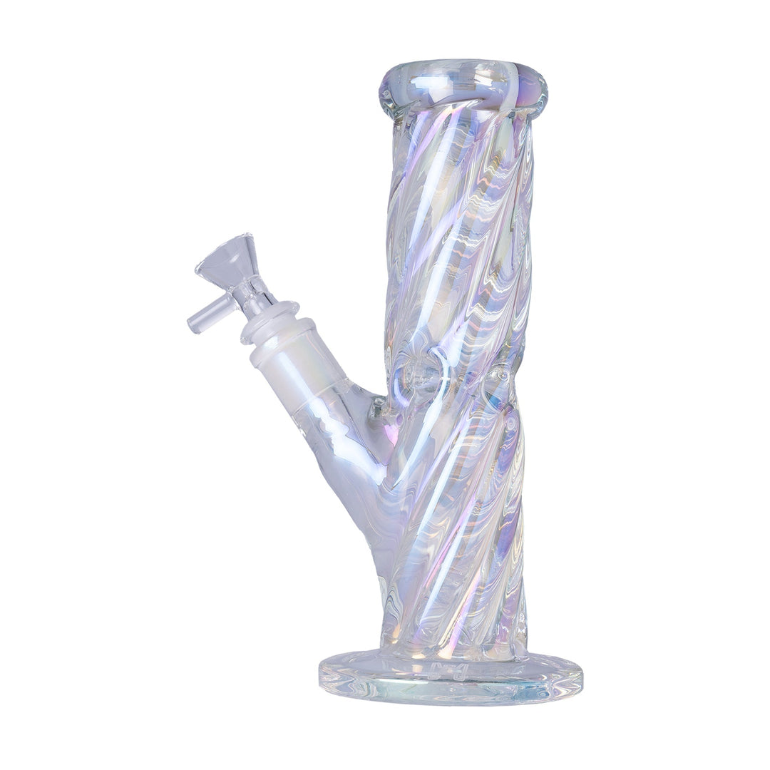Iridescent Twisted Tube Glass Water Pipe