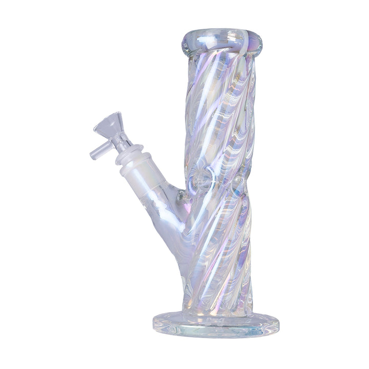 Iridescent Twisted Tube Glass Water Pipe