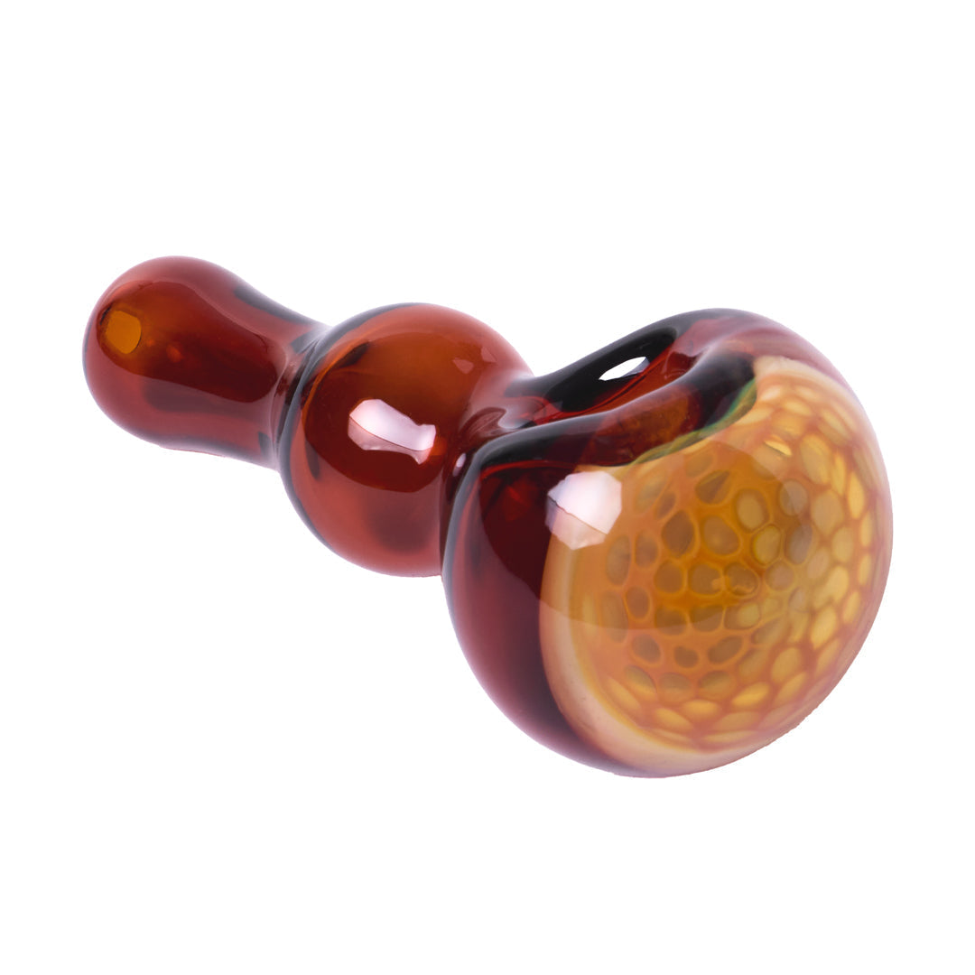 Textured Grip Bubble Body Glass Hand Pipe