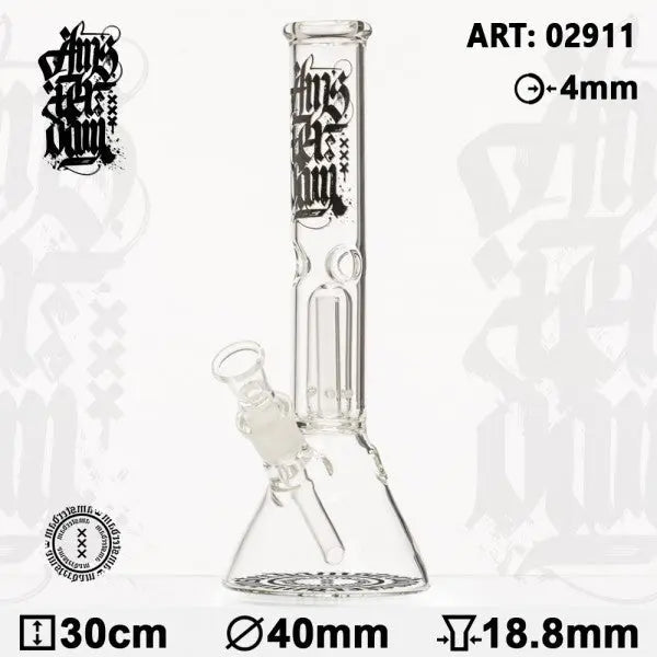 Amsterdam | 12’ Clear Glass Water Pipe W/ Dome Perc