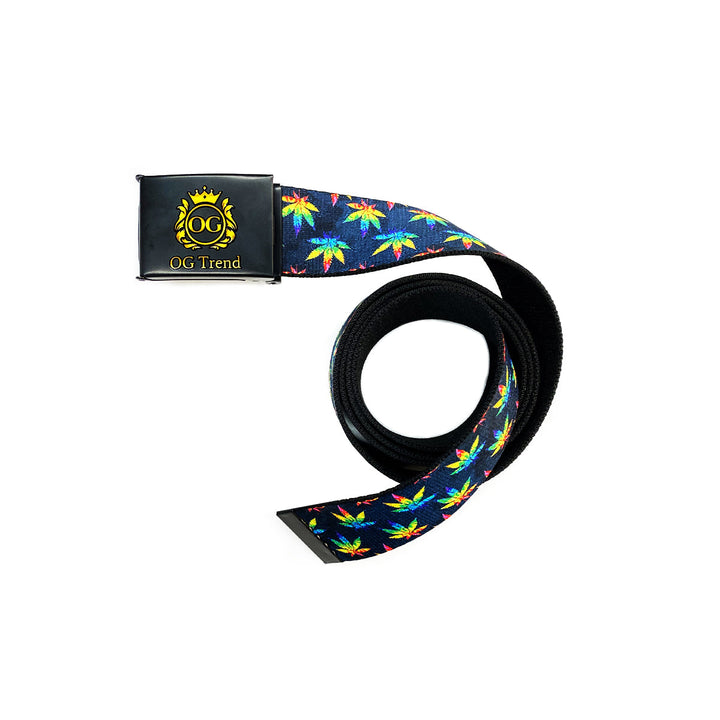 Unisex Adjustable Belt - Tie-Dye Inspired Leaf Design