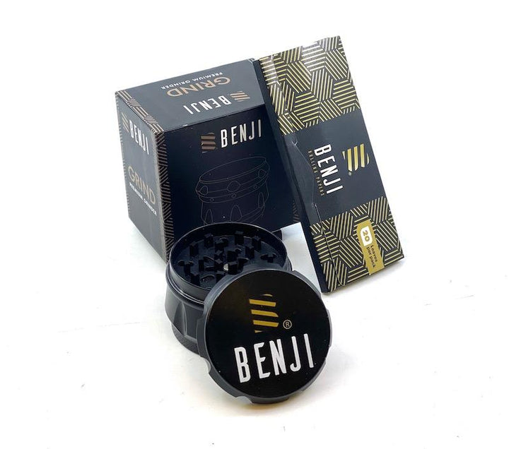 Benji GRIND 4-Piece Aluminum Herb Grinder with Booklet