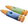 Fumed Glass Bullet Hand Pipe - Silver & Gold