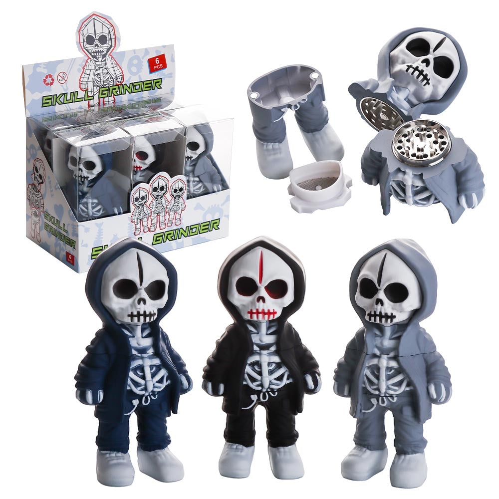 Skull Design Grinder Display - 6 Pack