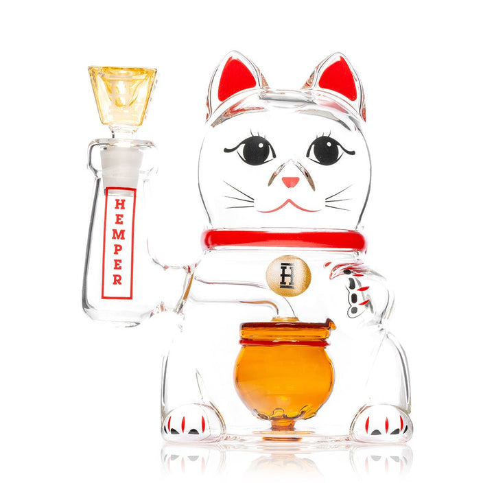 Hemper Lucky Cat Glass Water Pipe