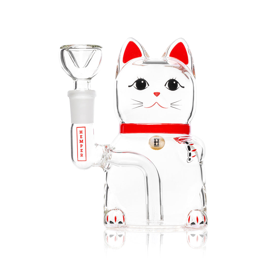 Hemper Lucky Cat Glass Water Pipe