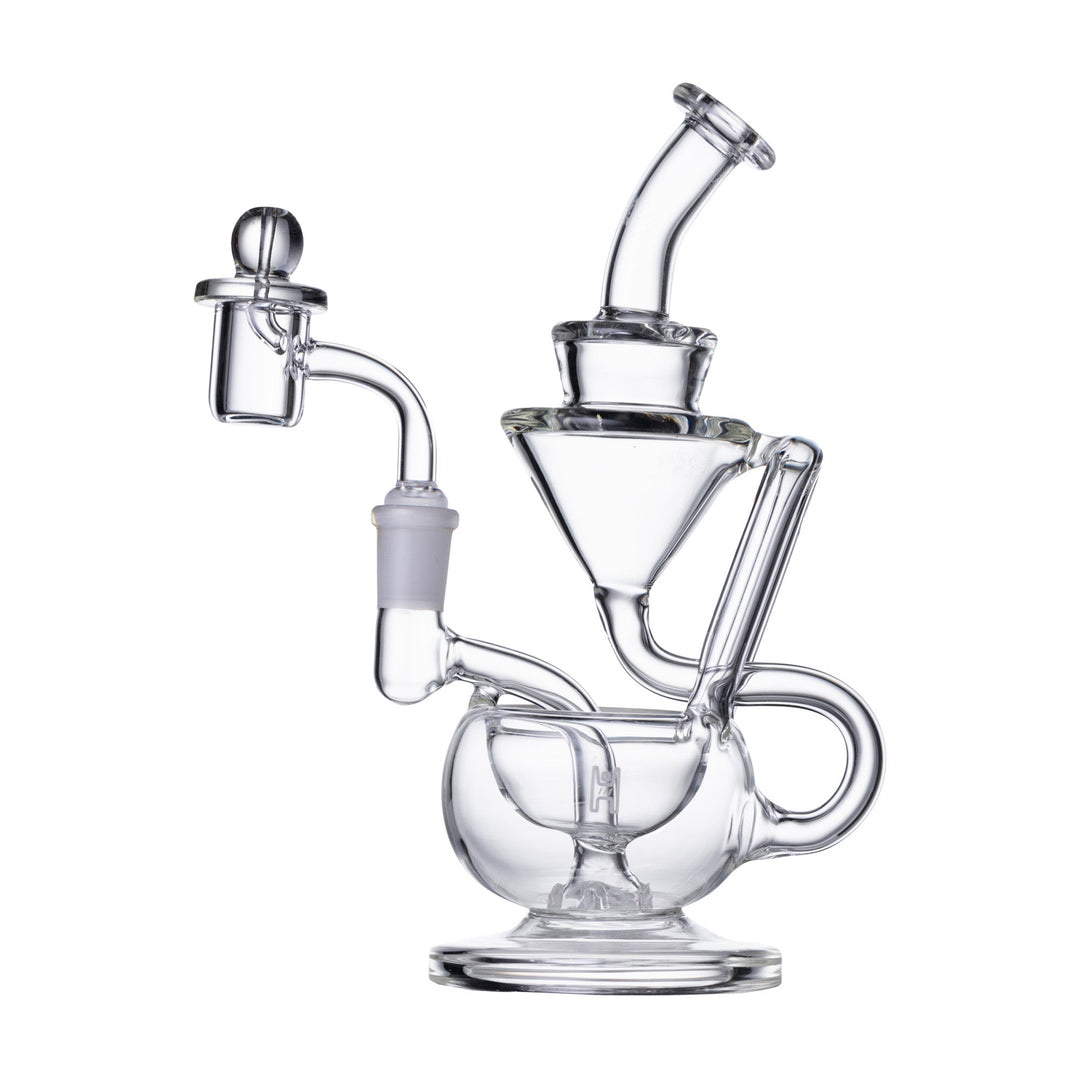 8-Inch Borosilicate Recycler Rig with Quartz