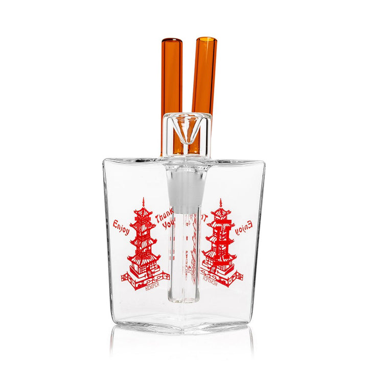 Chinese Takeout Style Glass Water Pipe