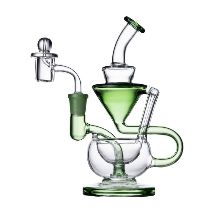 8-Inch Borosilicate Recycler Rig with Quartz