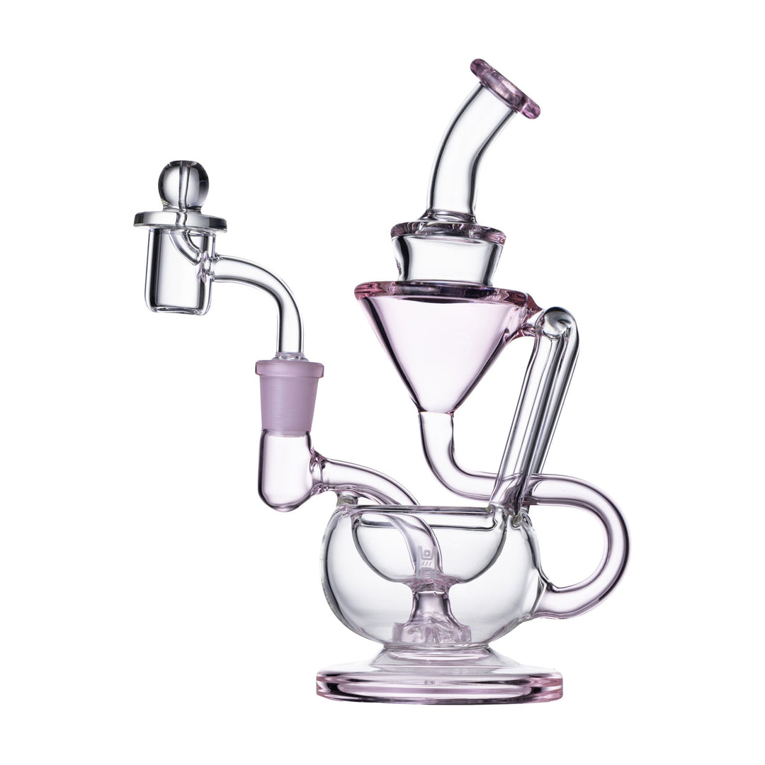 8-Inch Borosilicate Recycler Rig with Quartz