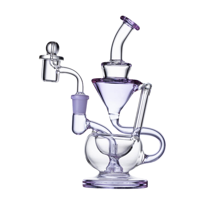 8-Inch Borosilicate Recycler Rig with Quartz