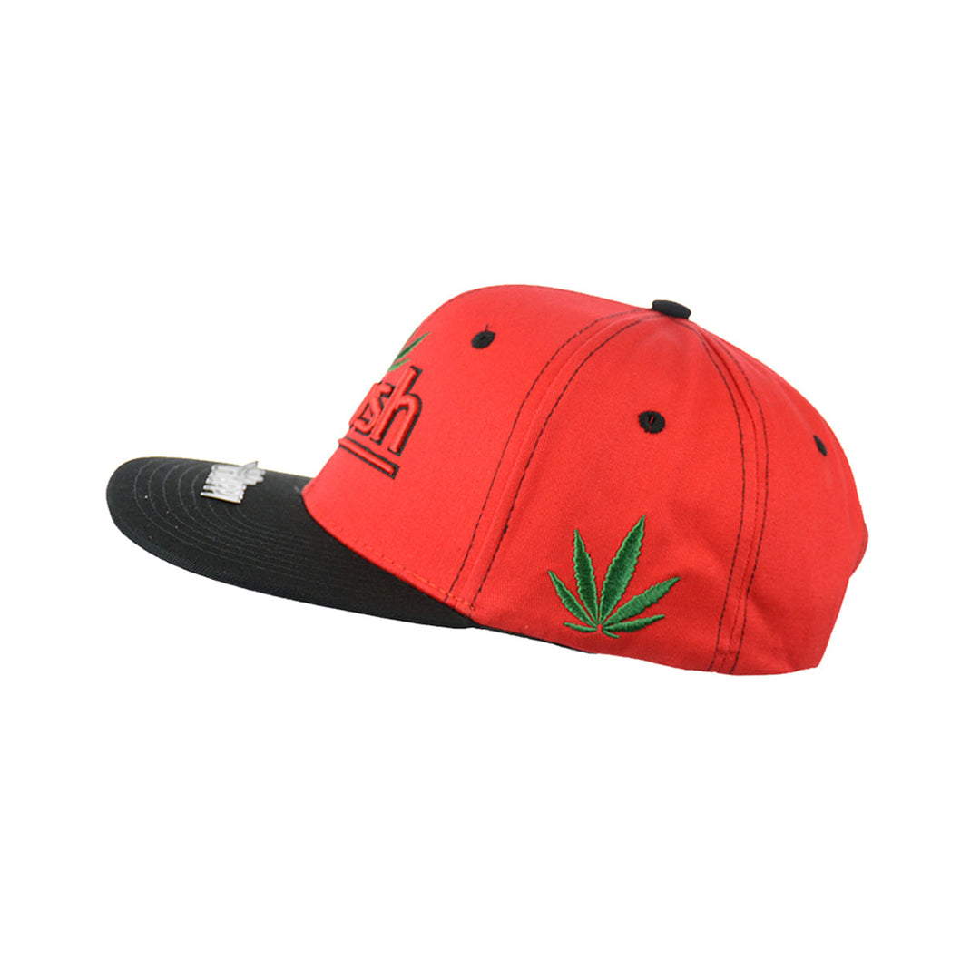 Embroidered Leaf Cotton Snapback Hat