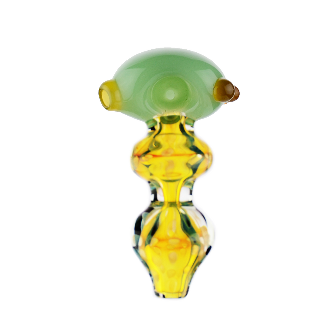 4.5" Silver Fumed Spoon Hand Pipe with Slime Head