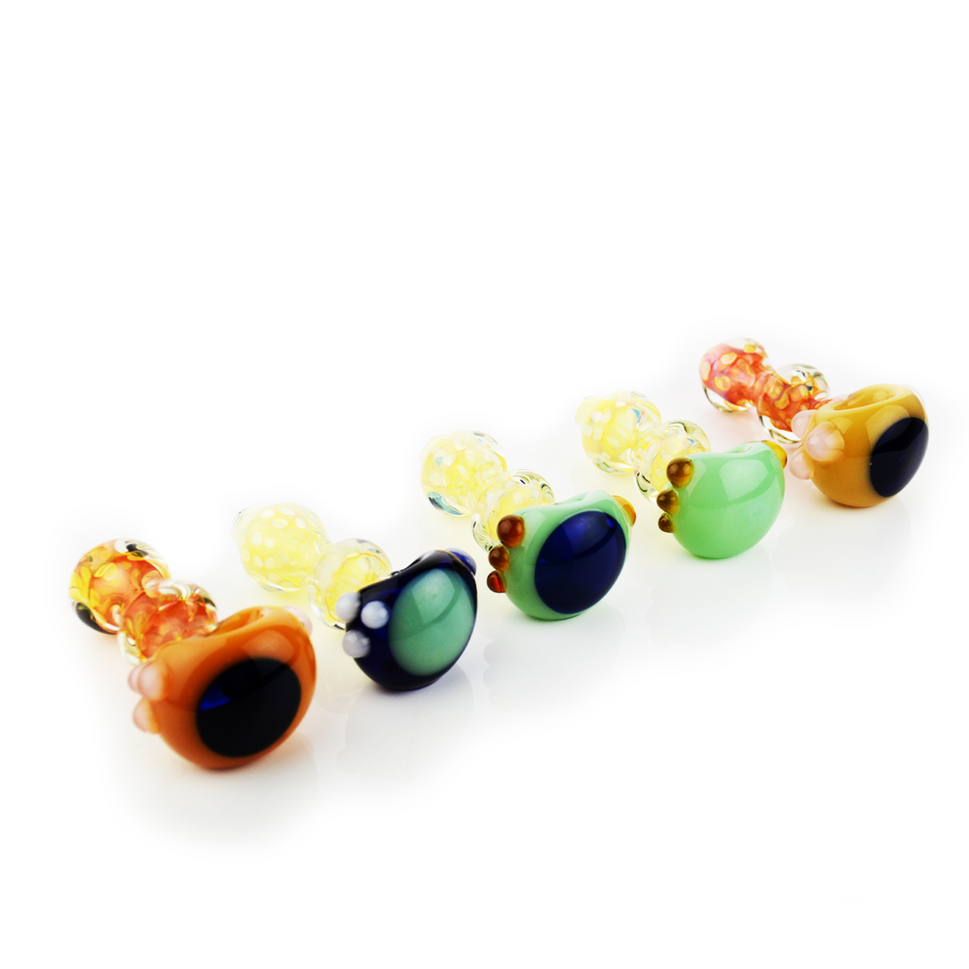 4.5" Silver Fumed Spoon Hand Pipe with Slime Head