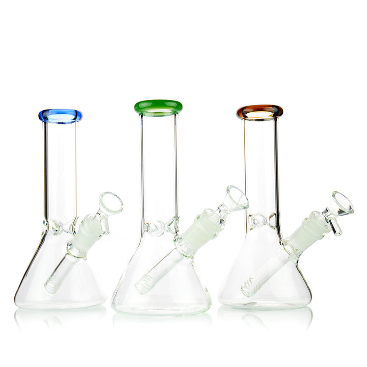 8 Inch Beaker Bong with Color Mouthpiece