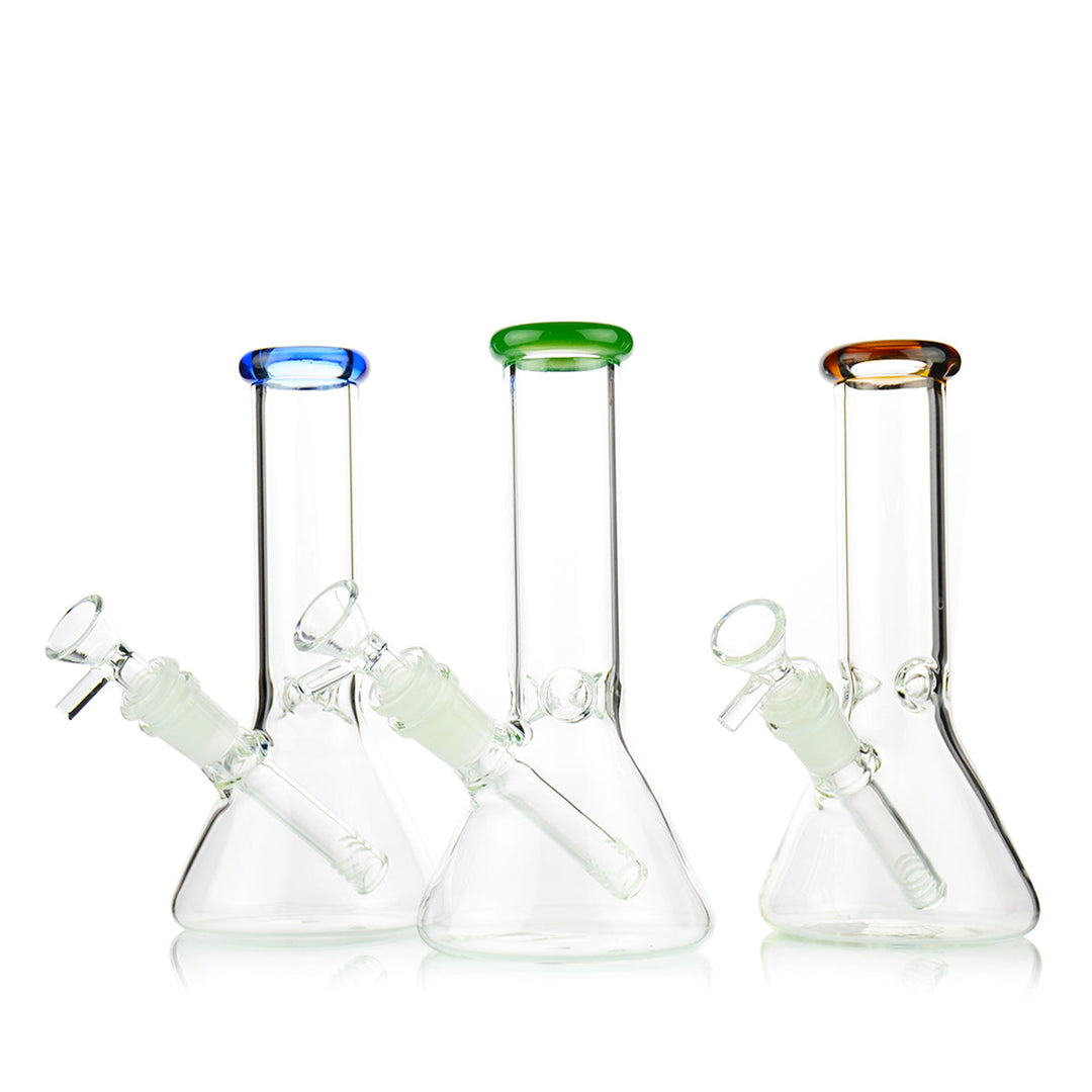 8 Inch Beaker Bong with Color Mouthpiece