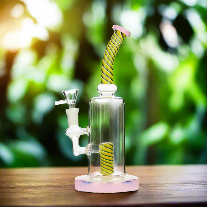 10-Inch Reversal Neck Water Pipe, Shower Perc, 14mm Bowl