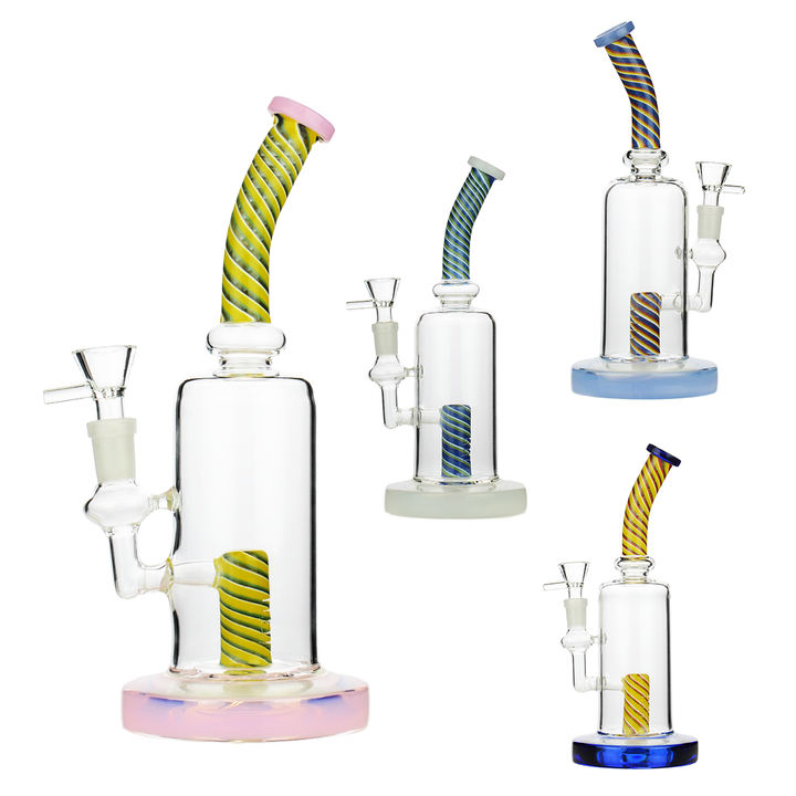 10-Inch Reversal Neck Water Pipe, Shower Perc, 14mm Bowl
