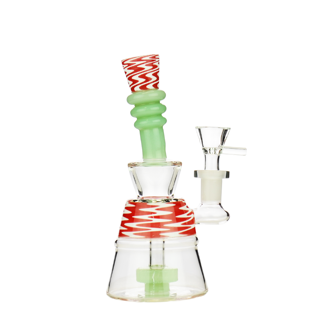 7 Inch WigWag Water Pipe with 14mm Male Bowl