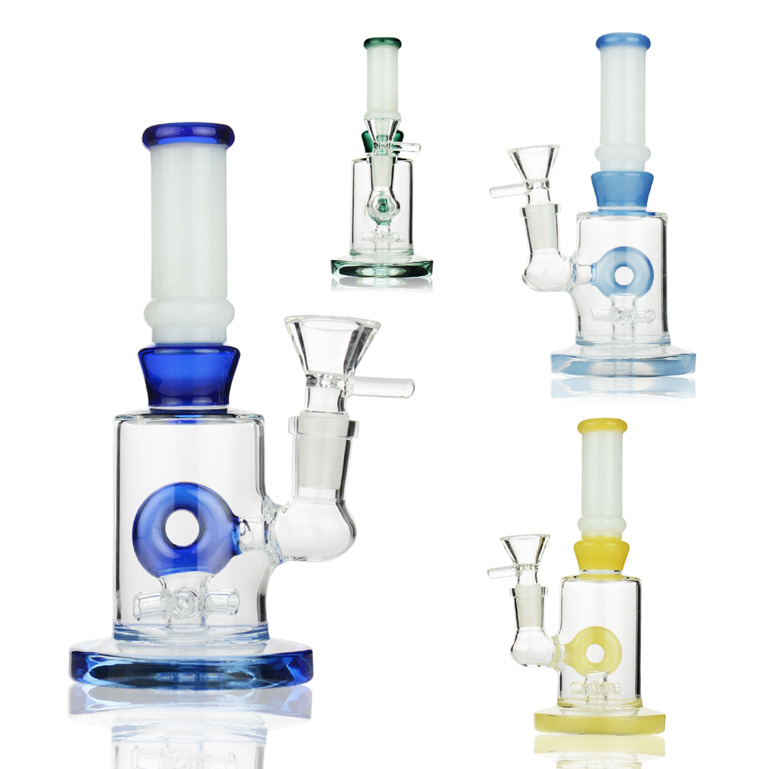 6" Donut Shower Perc Water Pipe with 14mm Bowl