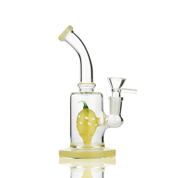 6-Inch Water Pipe with Strawberry Shower Perc and 14mm Male Bowl