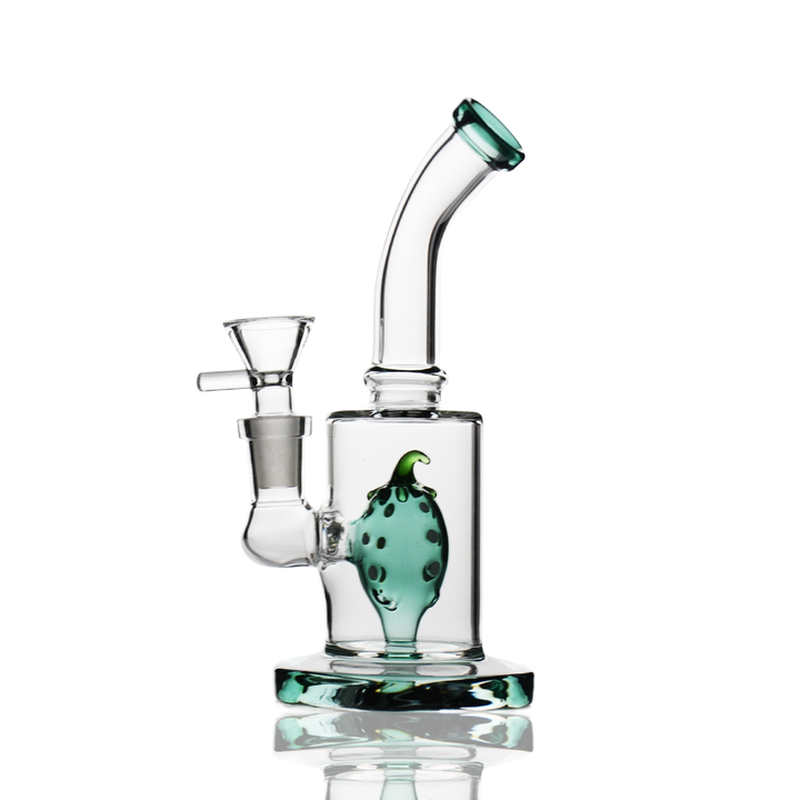 6-Inch Water Pipe with Strawberry Shower Perc and 14mm Male Bowl