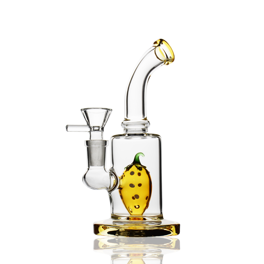 6-Inch Water Pipe with Strawberry Shower Perc and 14mm Male Bowl