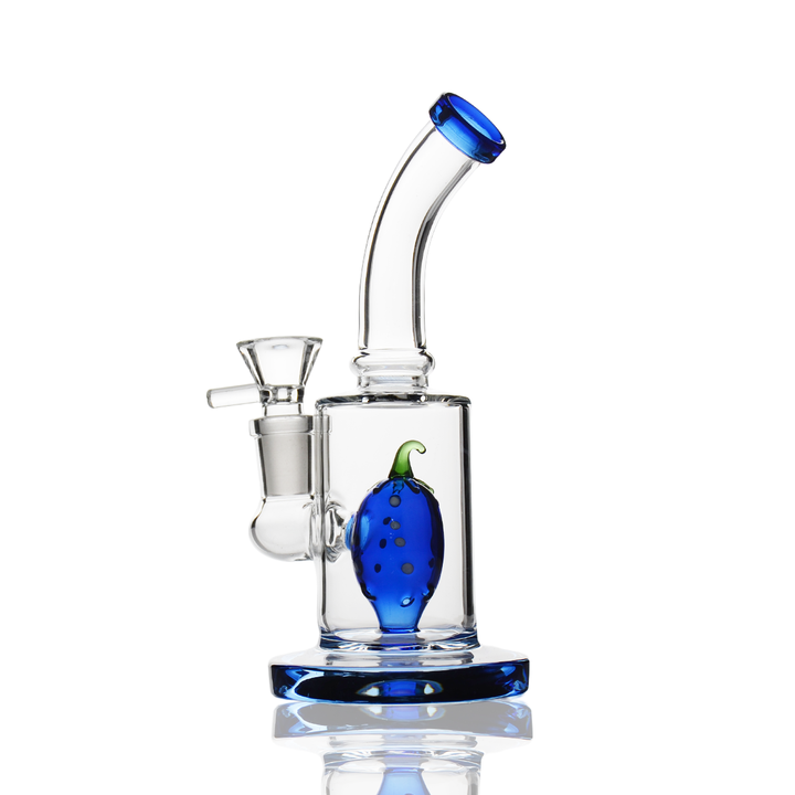 6-Inch Water Pipe with Strawberry Shower Perc and 14mm Male Bowl