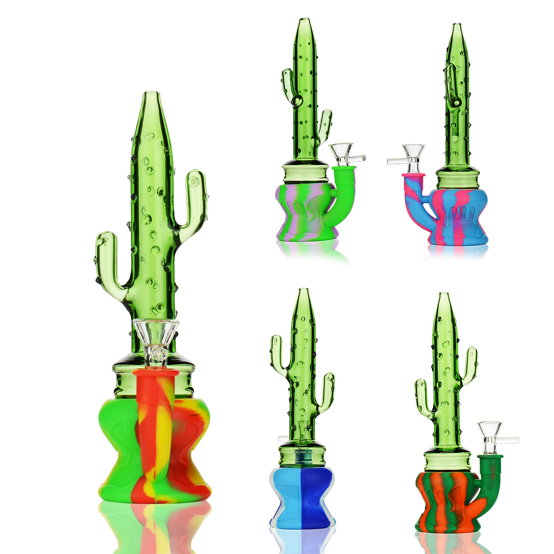 9" Cactus Silicone-Glass Water Pipe 14mm Bowl