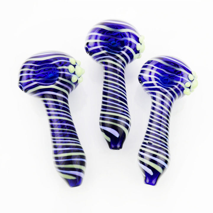 Compact Blue Tube Hand Pipe with Spiral Design