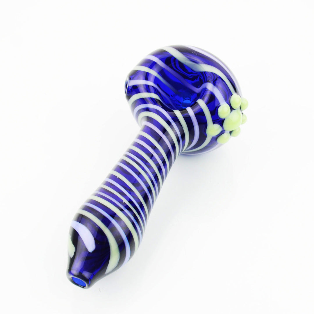 Compact Blue Tube Hand Pipe with Spiral Design