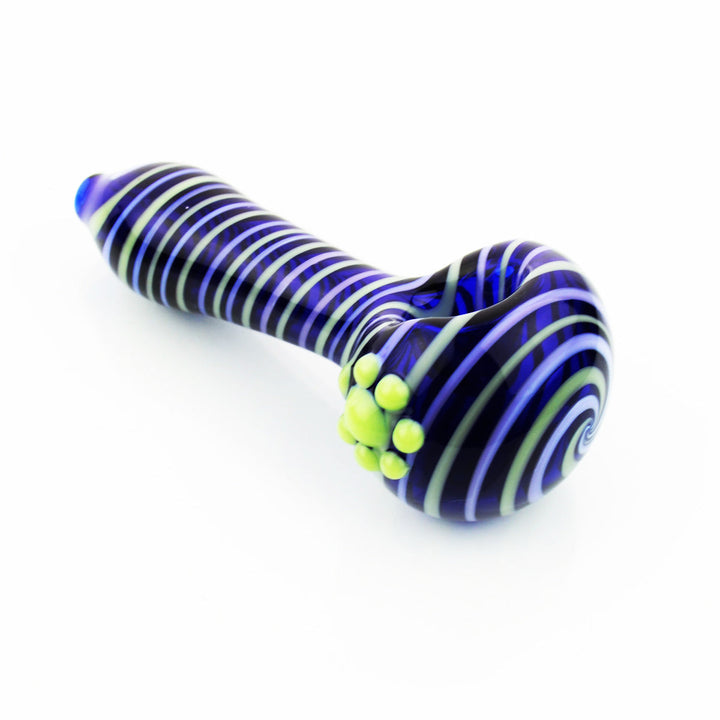 Compact Blue Tube Hand Pipe with Spiral Design