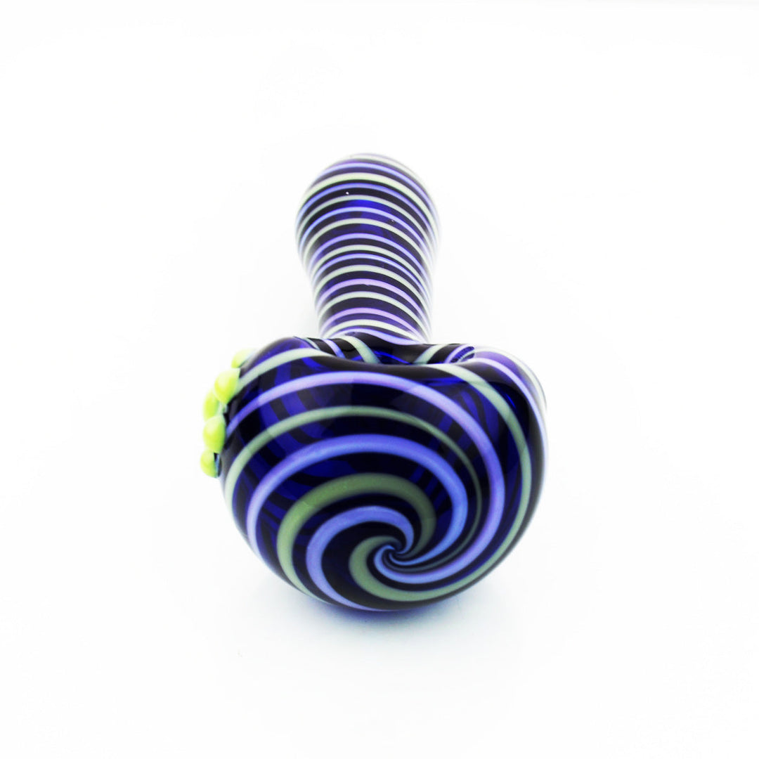 Compact Blue Tube Hand Pipe with Spiral Design