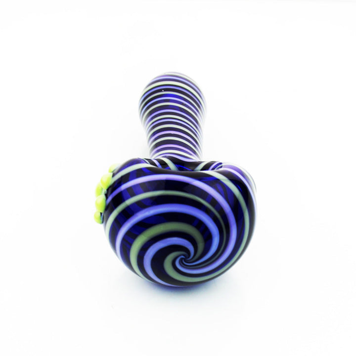 Compact Blue Tube Hand Pipe with Spiral Design
