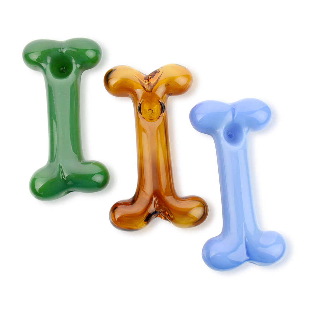 Colorful Dog Bone Glass Hand Pipe 4.5 Inch