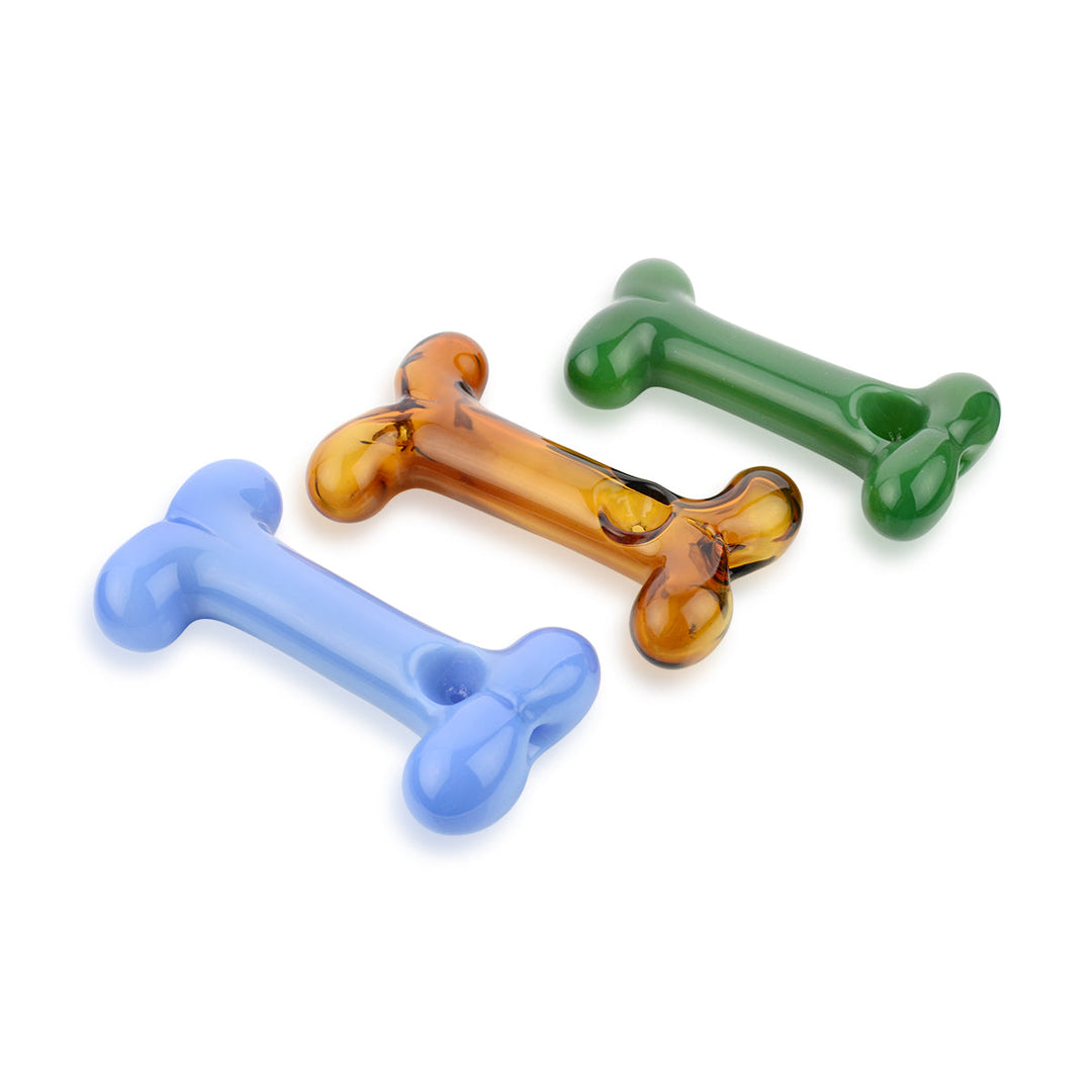 Colorful Dog Bone Glass Hand Pipe 4.5 Inch