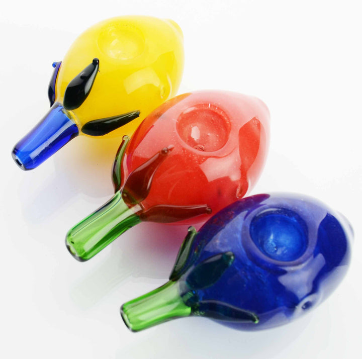 4-inch Eggplant Design Glass Hand Pipe