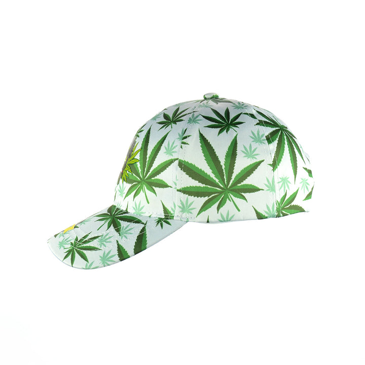 Skull & Leaf Design Snapback Cap
