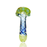 4.5" Gold Fume Glass Hand Pipe with Twisting Frit Art