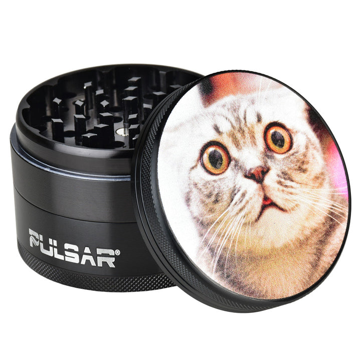 Stoned Cat Art 2.5 Inch Metal Herb Grinder