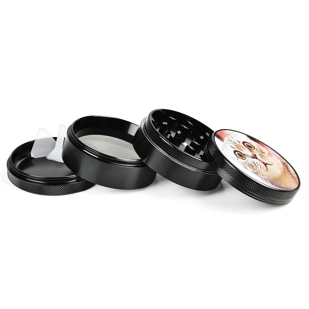Stoned Cat Art 2.5 Inch Metal Herb Grinder