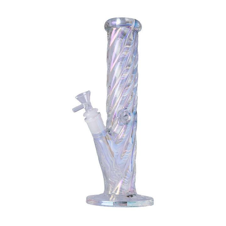 Iridescent Twisted Tube Glass Water Pipe