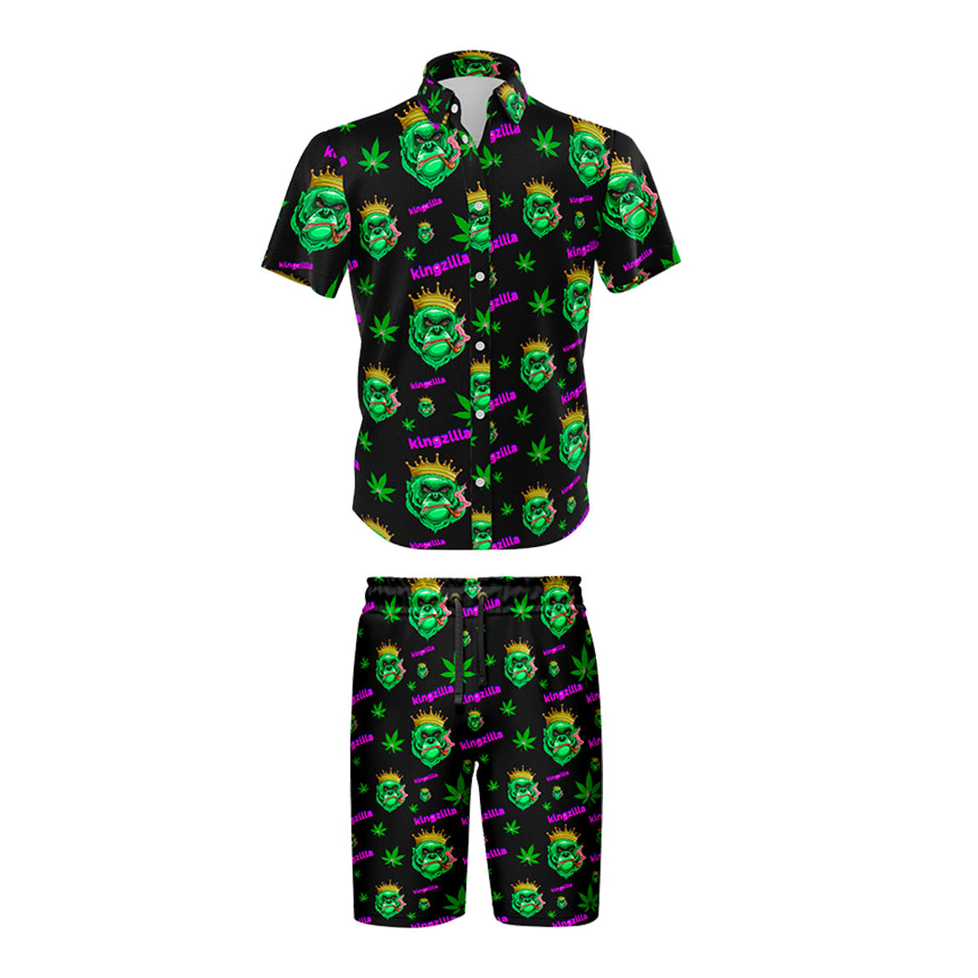 Kingzilla Leaf Black Shirt & Short Set - 5 Size Pack