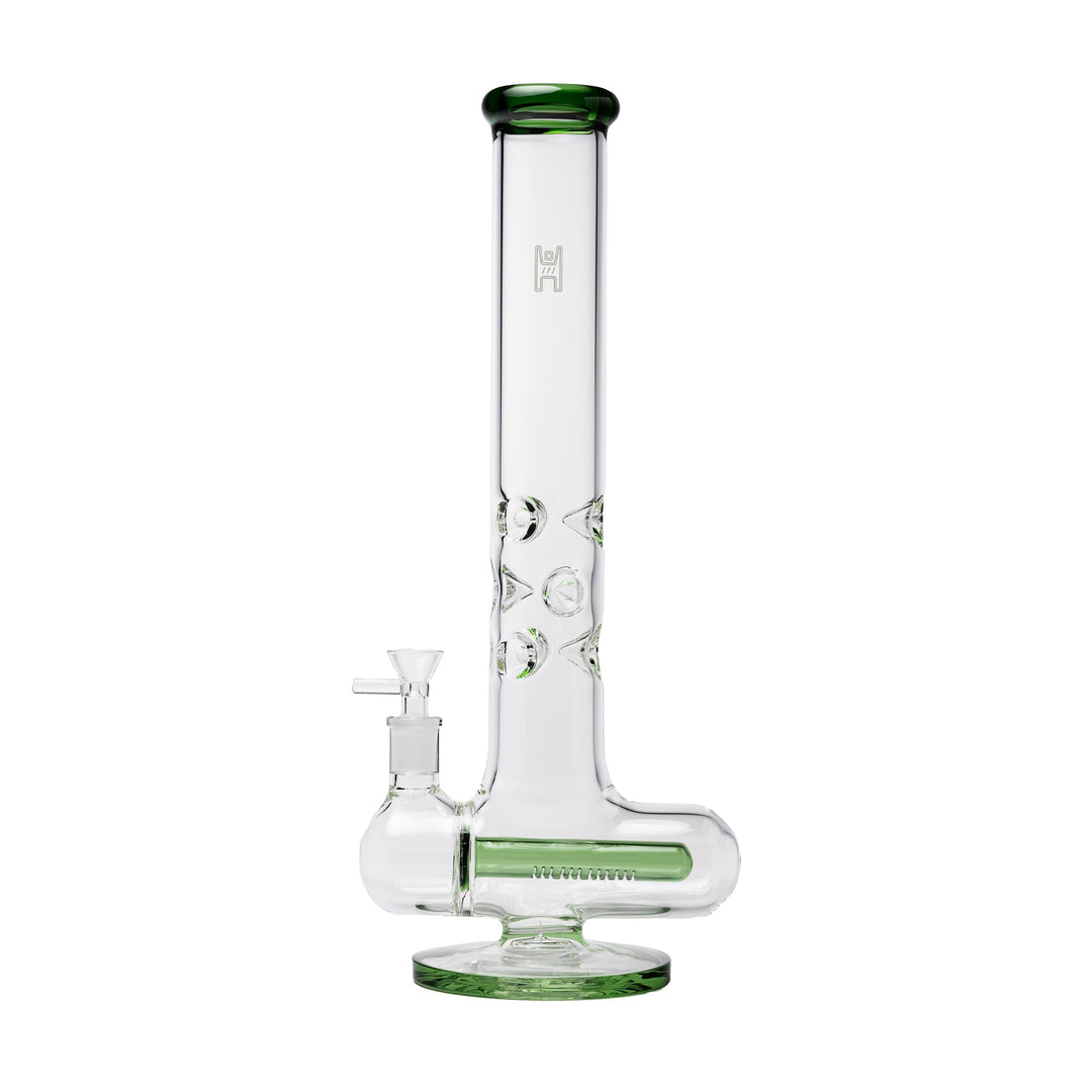 Inline Perc Glass Water Pipe with Triple Ice Catch