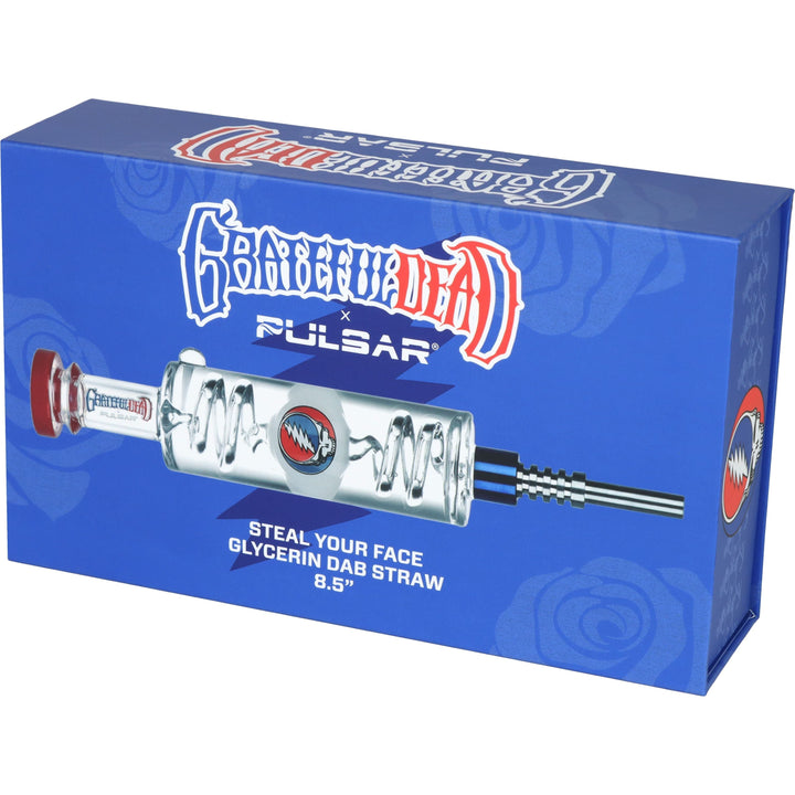 Grateful Dead Steal Your Face Glycerin Dab Straw - 8.5 Inch
