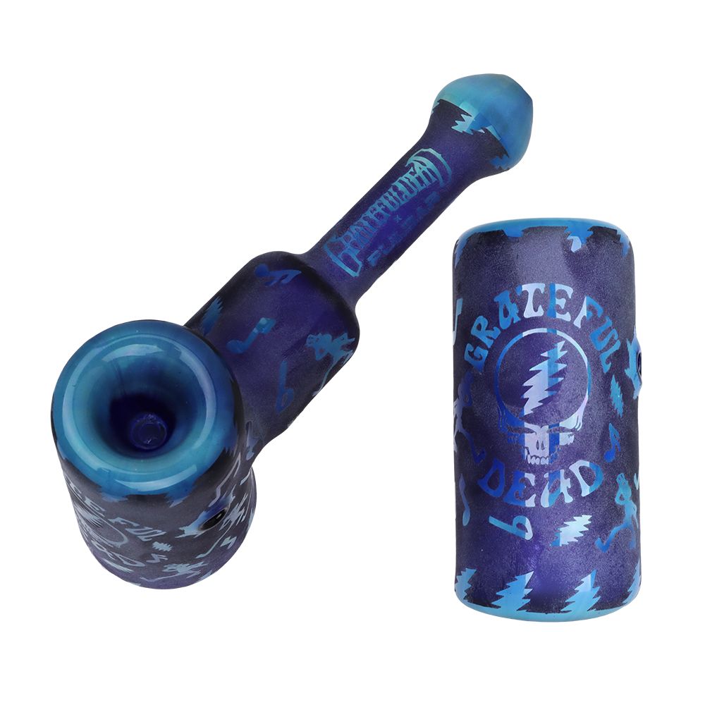 5" Grateful Dead Etched Glass Hammer Bubbler