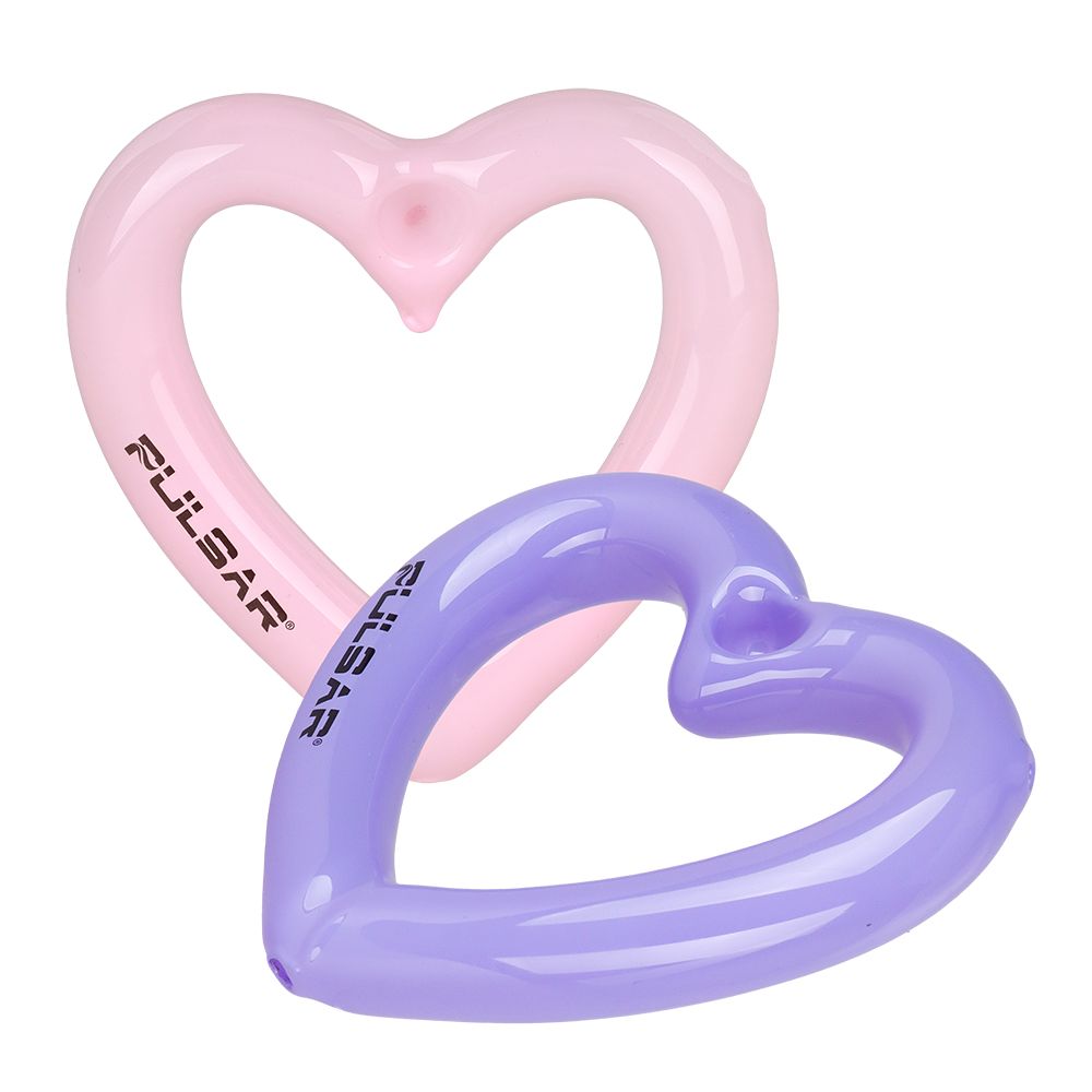 Pulsar 4.5" Balloon Heart Glass Hand Pipes (2-Pack)