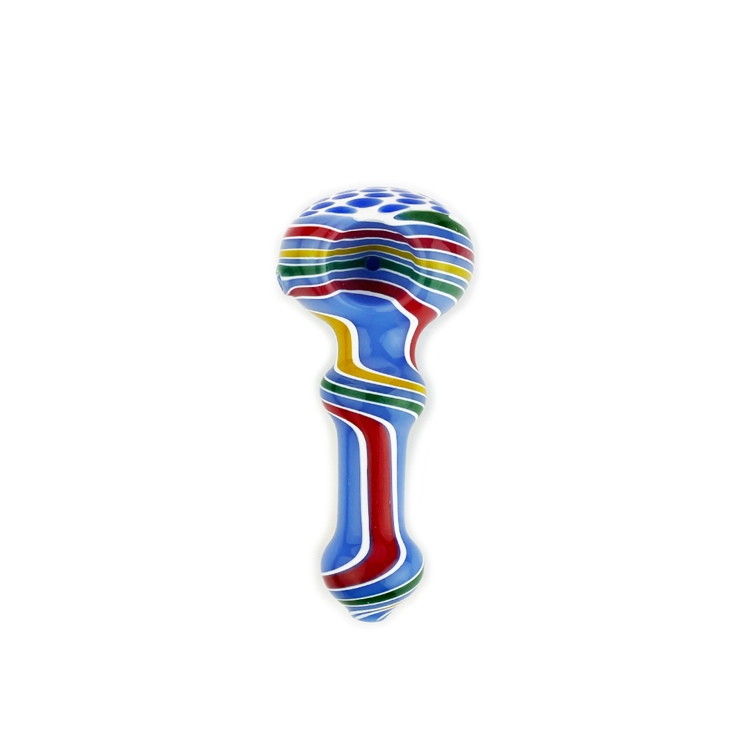 4.5" Wig Wag Honeycomb Glass Spoon Pipe